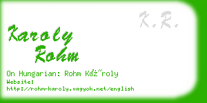 karoly rohm business card